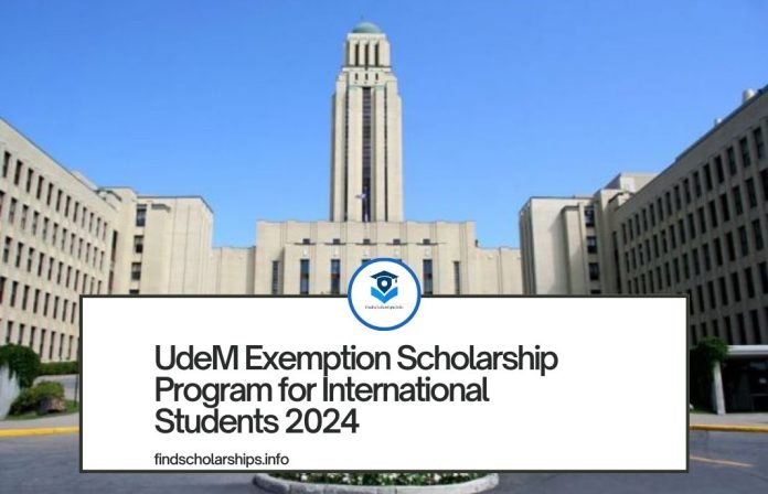 UdeM Exemption Scholarship Program for International Students 2024